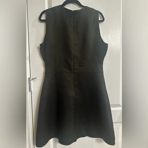 Linen Blend Faux Wrap Dress - Picture 2 of 7